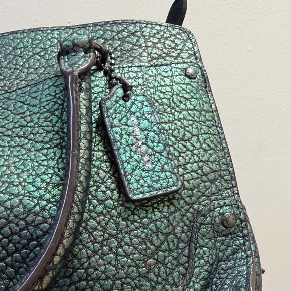 Coach Green Hologram Leather Mercer Satchel 24 - Picture 7 of 10